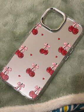 Cherry Bow Mirror iPhone Case